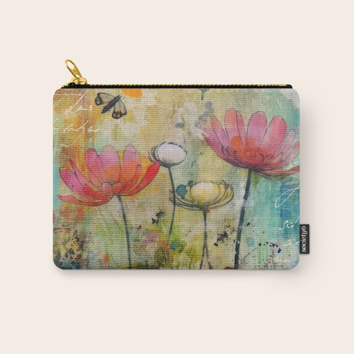 Wildflower Late Summer Botanical Art Carry All Pouch Gallery Image 1