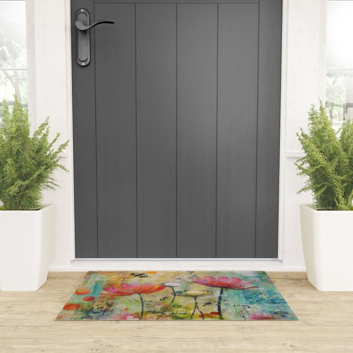 Wildflower Late Summer Botanical Art Welcome Mat Gallery Image 3