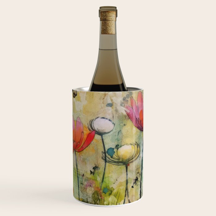 Wildflower Late Summer Botanical Art Wine Chiller Gallery Image 1