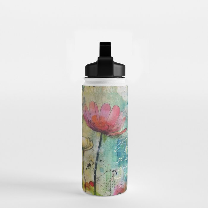 Wildflower Late Summer Botanical Art Water Bottle Gallery Image 2