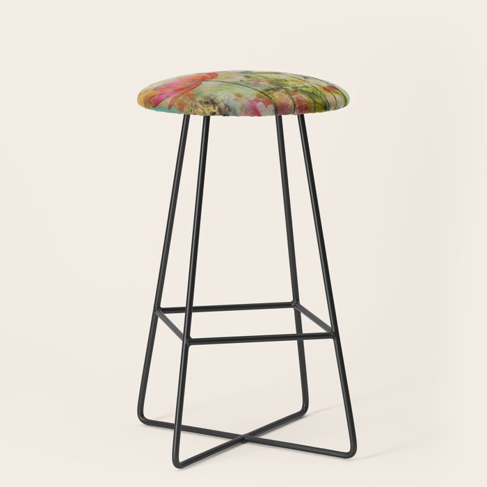 Wildflower Late Summer Botanical Art Stool Gallery Image 1