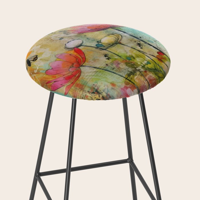 Wildflower Late Summer Botanical Art Stool Gallery Image 2