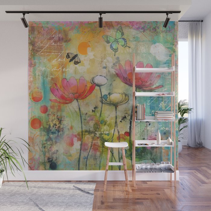 Wildflower Late Summer Botanical Art Wall Mural Gallery Image 1