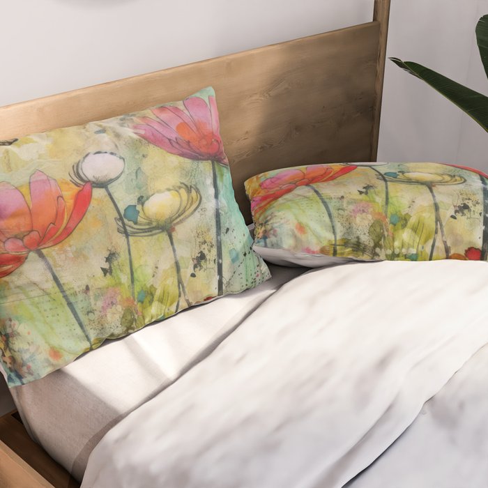 Wildflower Late Summer Botanical Art Pillow Sham Gallery Image 2
