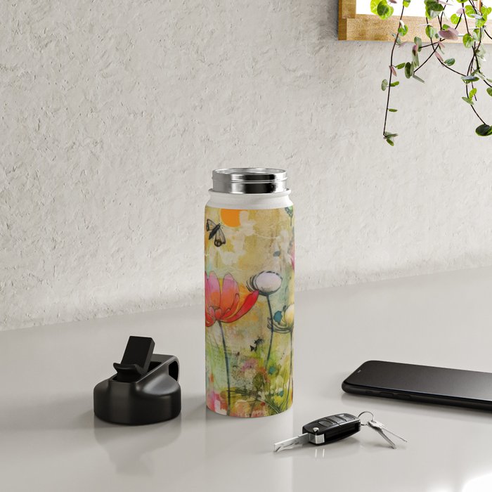 Wildflower Late Summer Botanical Art Water Bottle Gallery Image 4