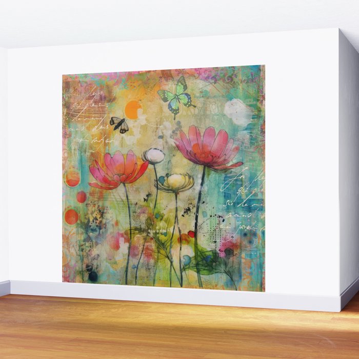 Wildflower Late Summer Botanical Art Wall Mural Gallery Image 2