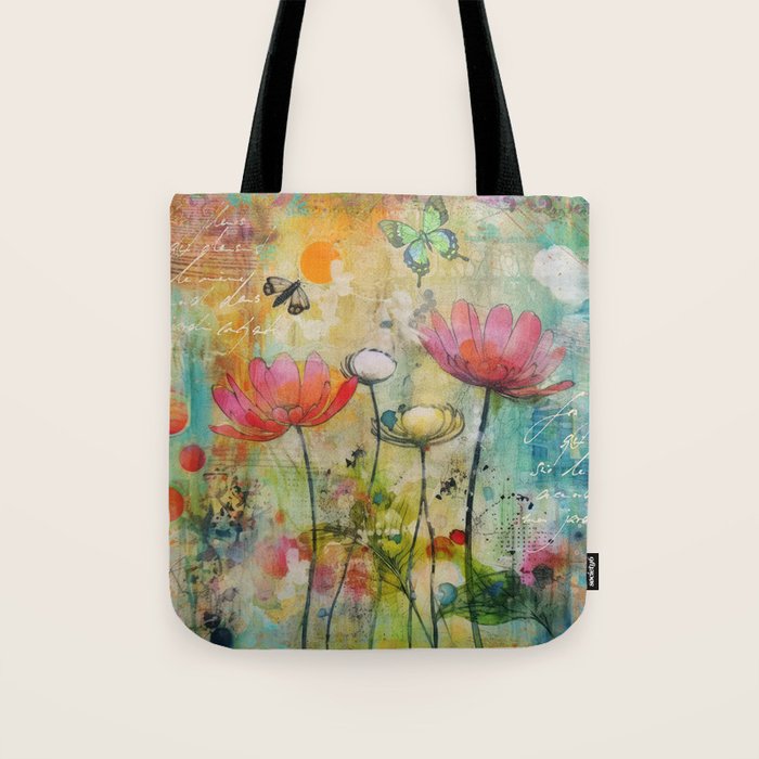 Wildflower Late Summer Botanical Art Tote Bag Gallery Image 1