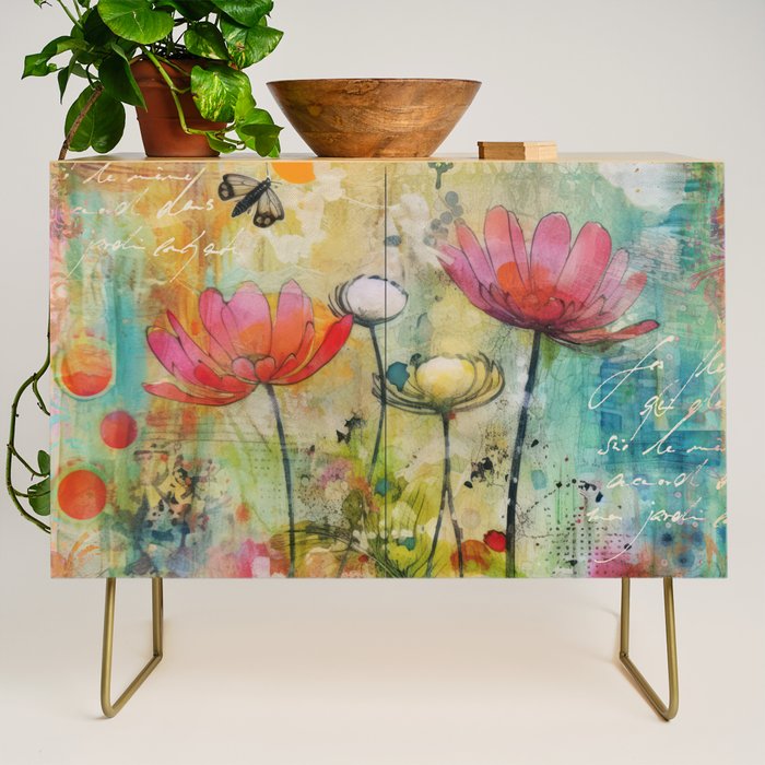 Wildflower Late Summer Botanical Art Credenza Gallery Image 1