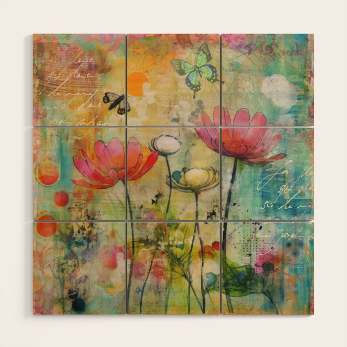 Wildflower Late Summer Botanical Art Wood Wall Art Gallery Image 1