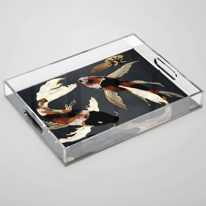 Metallic Koi IV Acrylic Tray Gallery Image 1