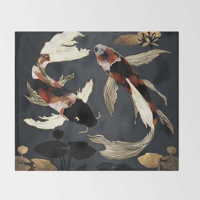 Metallic Koi IV Throw Blanket Gallery Image 2
