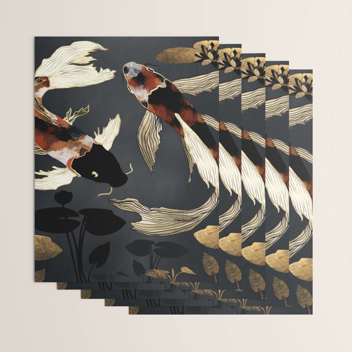 Metallic Koi IV Wrapping Paper Gallery Image 3