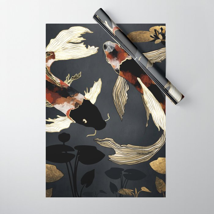 Metallic Koi IV Wrapping Paper Gallery Image 1