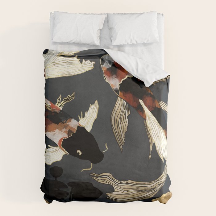 Metallic Koi IV Duvet Cover Gallery Image 1