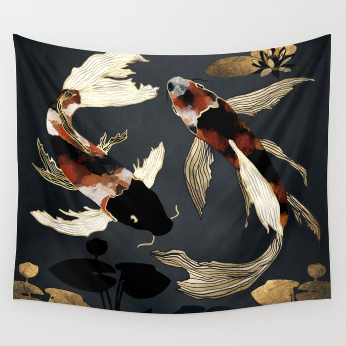 Metallic Koi Iv Wall Tapestry