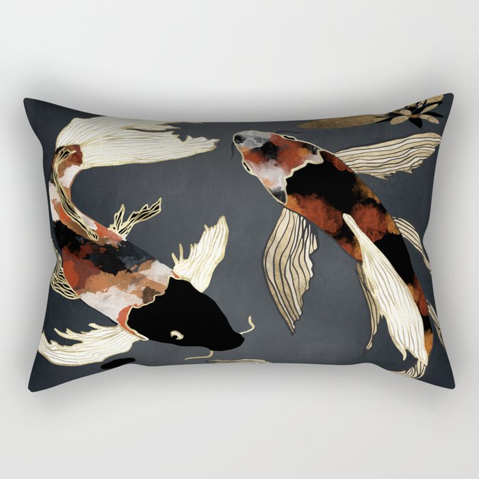Metallic Koi IV Rectangular Pillow Gallery Image 1