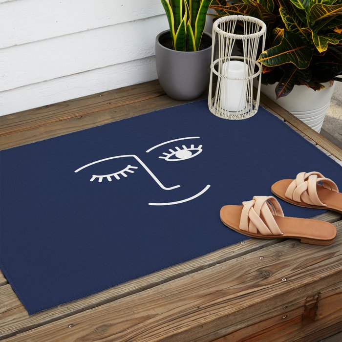 Wink (Navy) Outdoor Rug Gallery Image 2