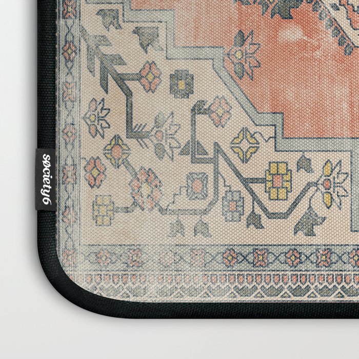 turkish floral - orange & olive green Laptop Sleeve Gallery Image 3
