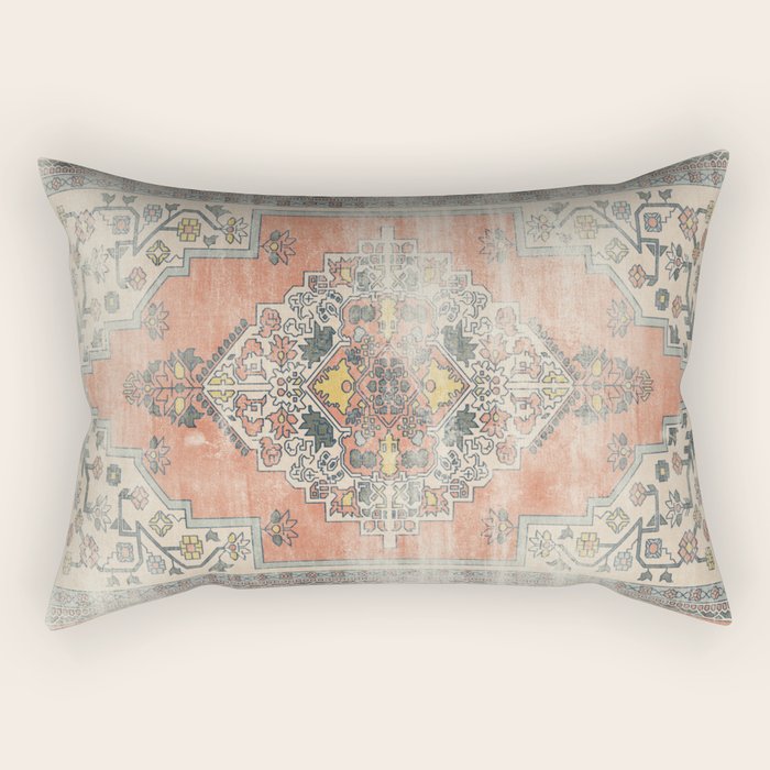 turkish floral - orange & olive green Rectangular Pillow Gallery Image 2