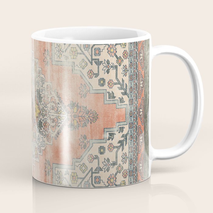 turkish floral - orange & olive green Coffee Mug Gallery Image 1