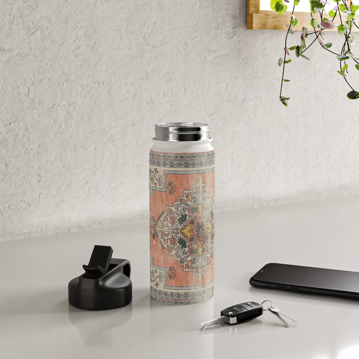 turkish floral - orange & olive green Water Bottle Gallery Image 5