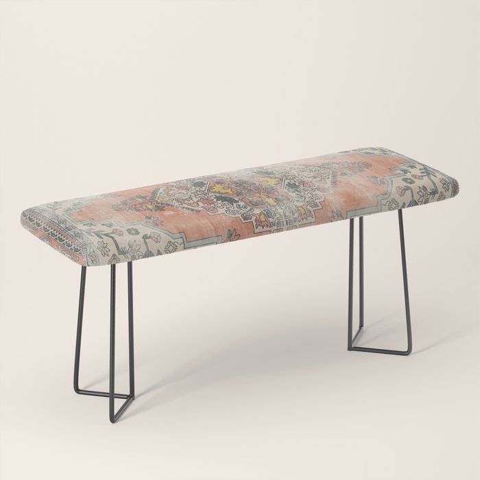 turkish floral - orange & olive green Bench Gallery Image 1