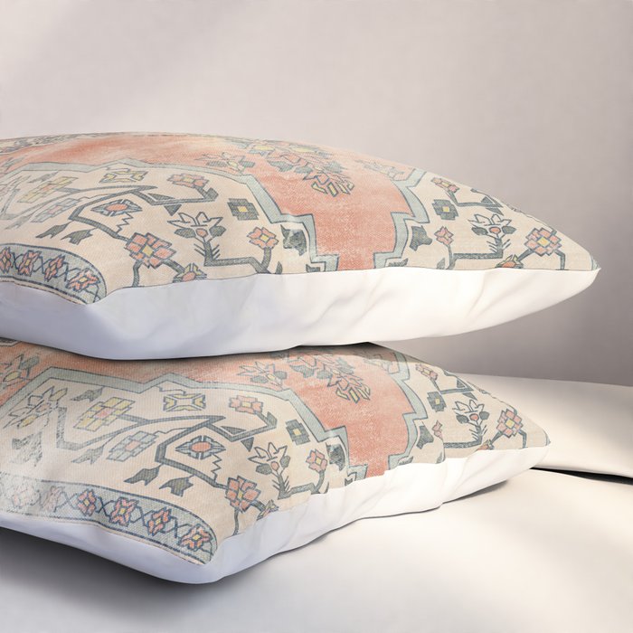 turkish floral - orange & olive green Pillow Sham Gallery Image 3