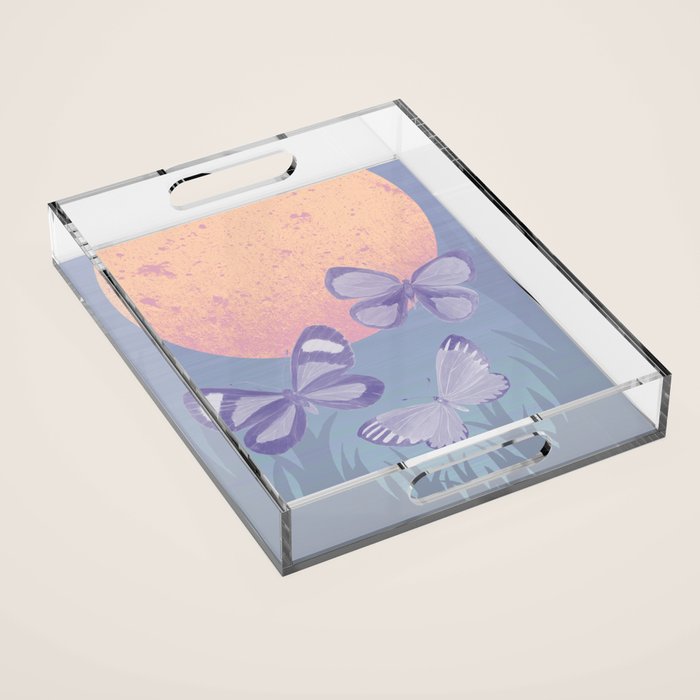 Moonrise Meadow Butterflies Acrylic Tray Gallery Image 1