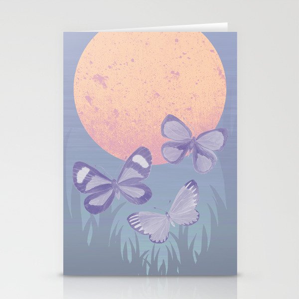 Moonrise Meadow Butterflies Stationery Card Gallery Image 2