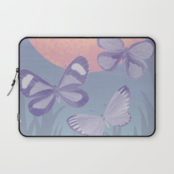 Moonrise Meadow Butterflies Laptop Sleeve Gallery Image 1