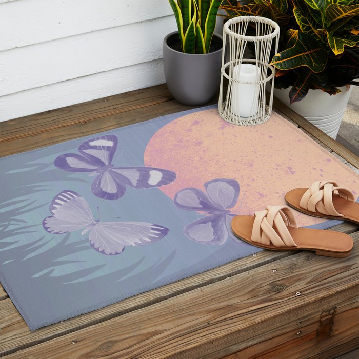 Moonrise Meadow Butterflies Outdoor Rug Gallery Image 2