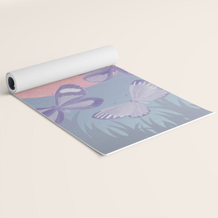 Moonrise Meadow Butterflies Yoga Mat Gallery Image 2