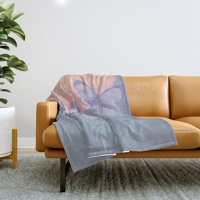 Moonrise Meadow Butterflies Throw Blanket Gallery Image 1