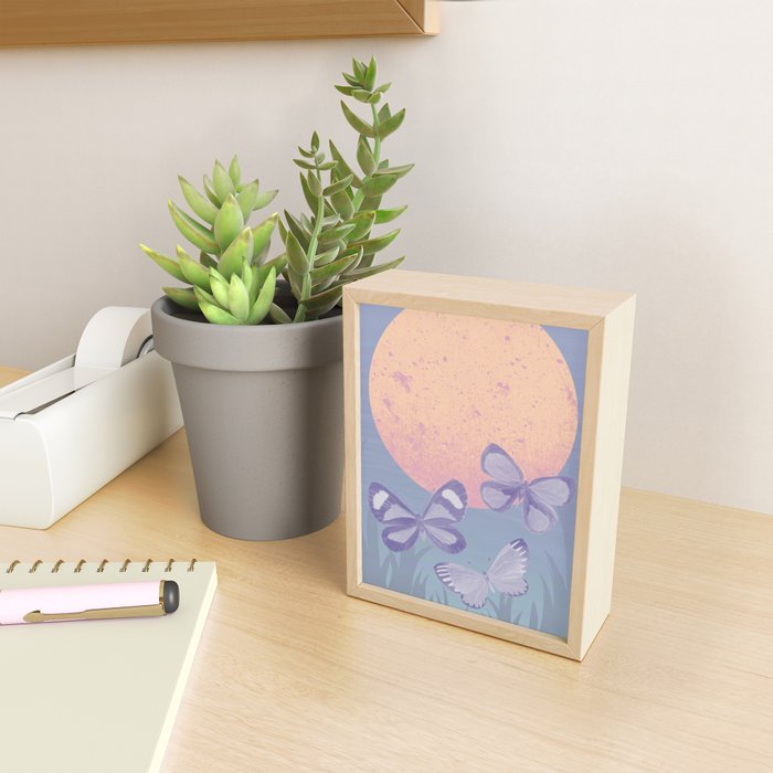 Moonrise Meadow Butterflies Mini Art Print Gallery Image 2