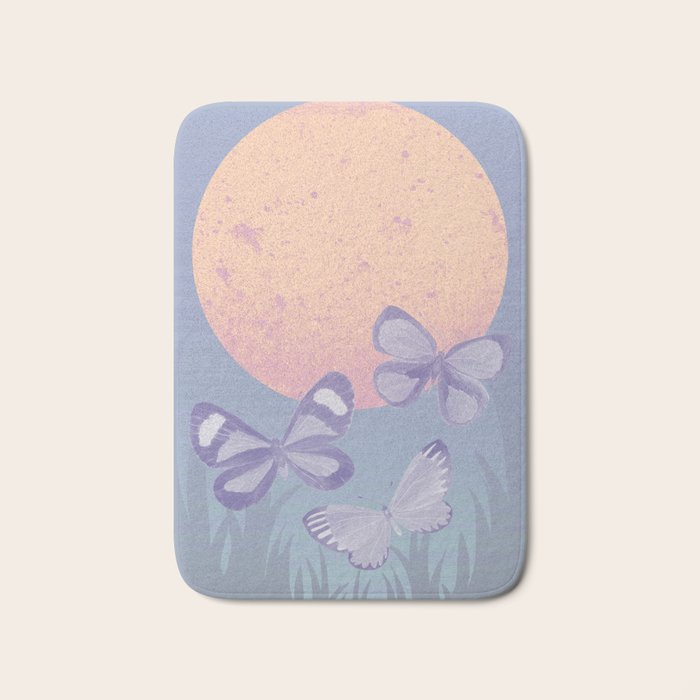 Moonrise Meadow Butterflies Bath Mat Gallery Image 1