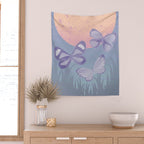 Moonrise Meadow Butterflies Wall Tapestry Gallery Image 2
