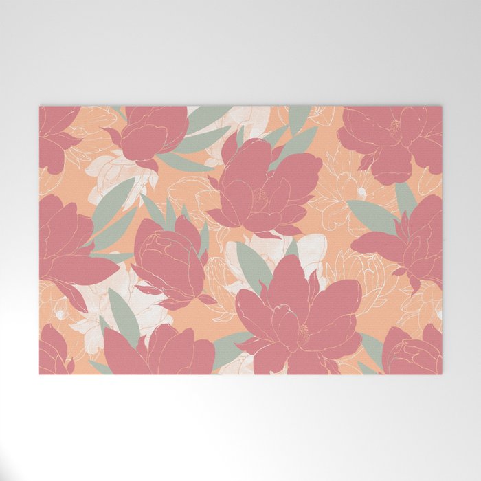 Big floral blossoms PF3 Welcome Mat Gallery Image 1