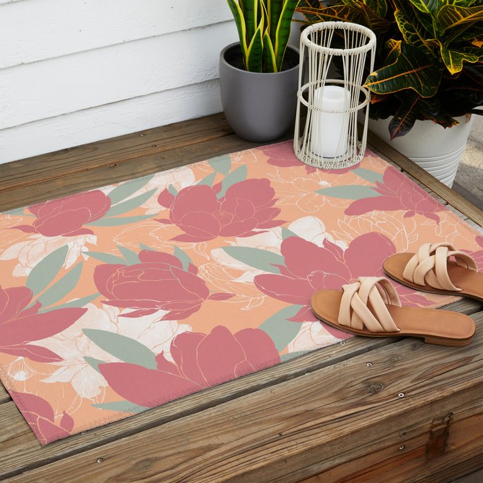 Big floral blossoms PF3 Outdoor Rug Gallery Image 2