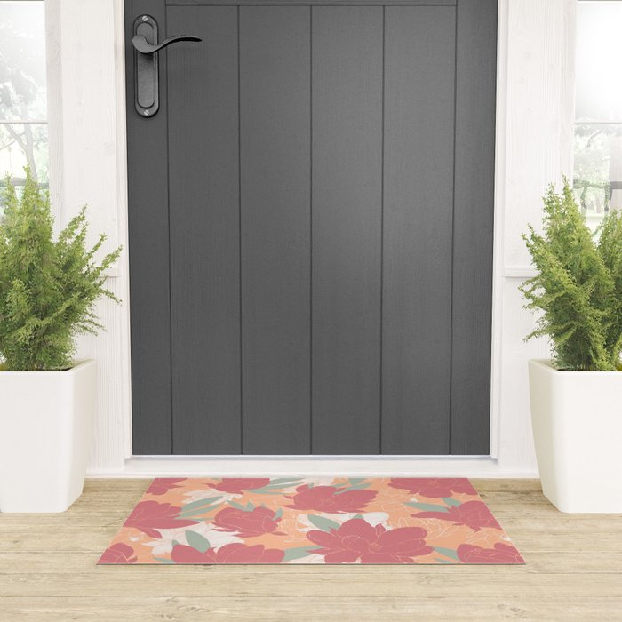 Big floral blossoms PF3 Welcome Mat Gallery Image 3