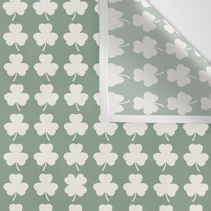 Clovers XXXVII Sage Green Botanical Pattern Wall Tapestry Gallery Image 3