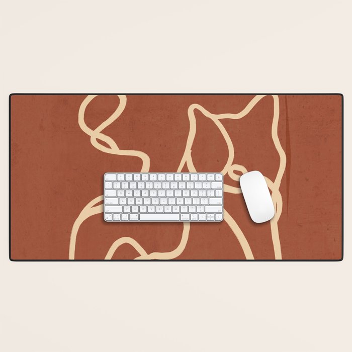 Abstract Line Art Cat 8 Desk Mat Gallery Image 1