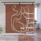 Abstract Line Art Cat 8 Wall Mural Gallery Image 1