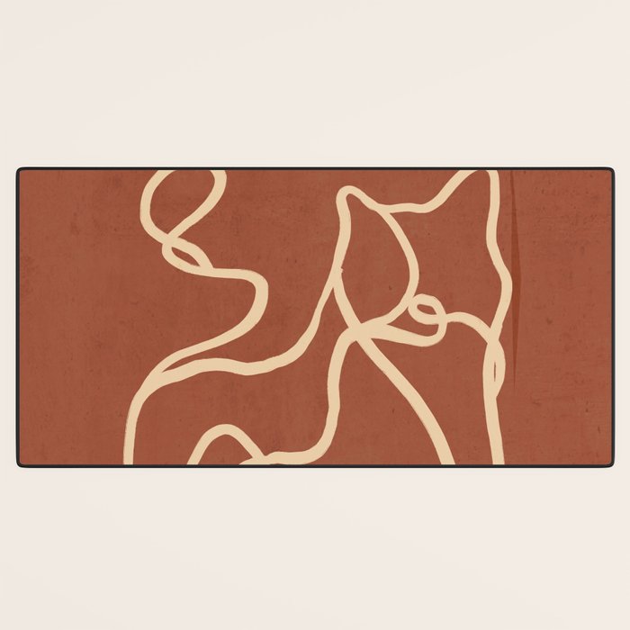 Abstract Line Art Cat 8 Desk Mat Gallery Image 3