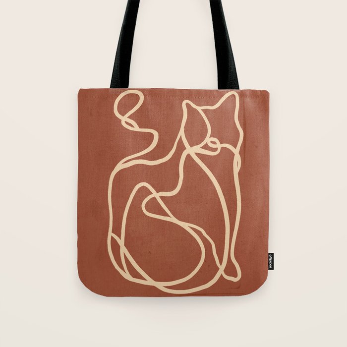 Abstract Line Art Cat 8 Tote Bag Gallery Image 1
