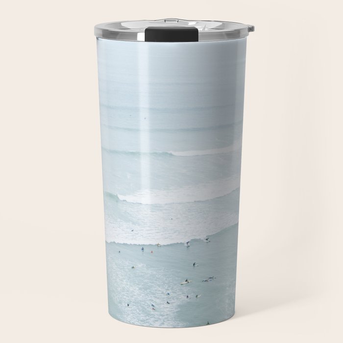 Tiny Surfers from the Sky, Lima, Peru Travel Mug Gallery Image 1
