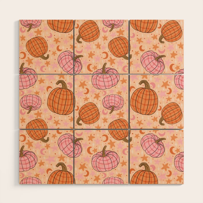 Pumpkin Print Wood Wall Art Gallery Image 1