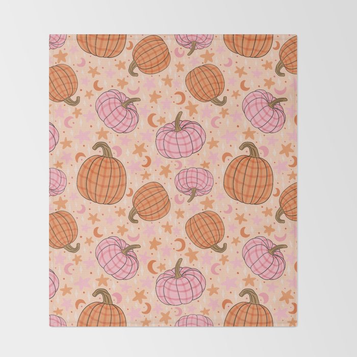 Pumpkin Print Throw Blanket Gallery Image 2