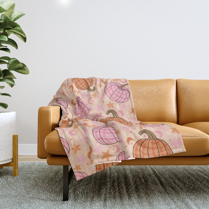 Pumpkin Print Throw Blanket Gallery Image 1