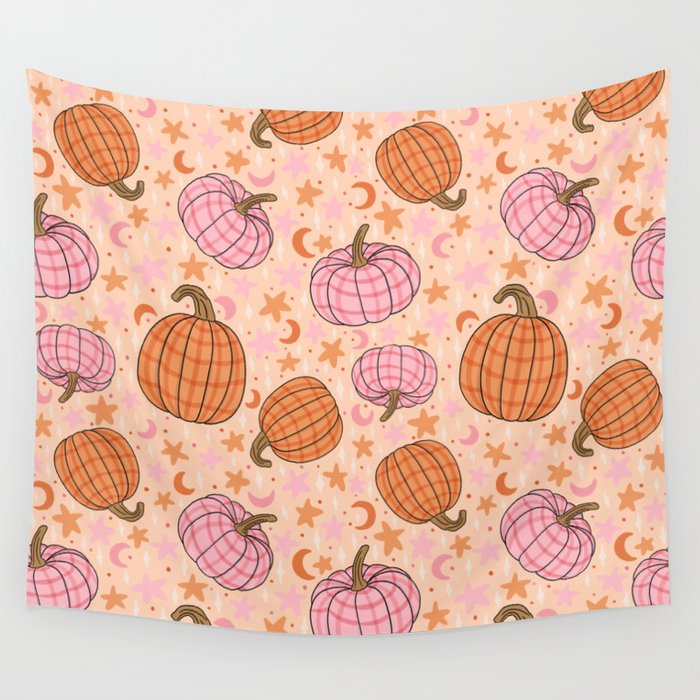 Pumpkin Print Wall Tapestry Gallery Image 4