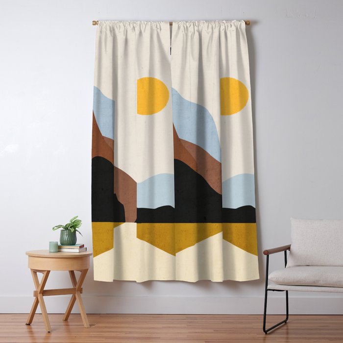 Minimal Art Landscape 9 Window Curtain Gallery Image 1